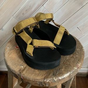 Teva Flatform Gold Sandals